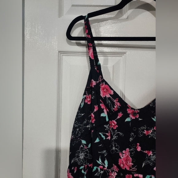 Torrid Black Floral Challis Midi Dress in Size 2 - 18/20 - Picture 3 of 16